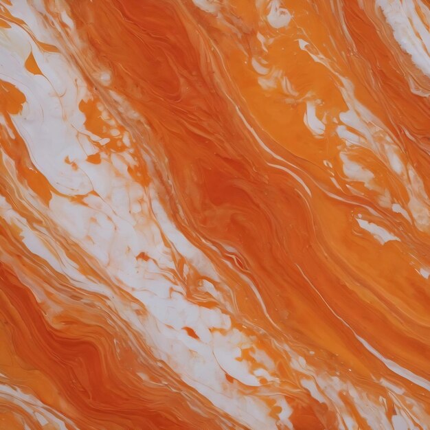 Abstract orange paint background acrylic texture with marble pattern