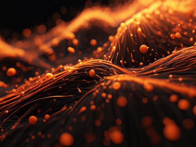 abstract orange particles of optical