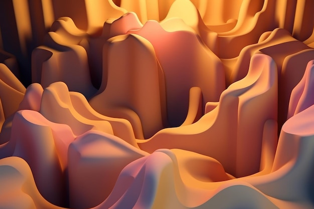Abstract orange pastel color gradient wax background generative ai
