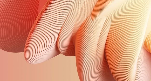 抽象的なオレンジ色の形の背景 3 d レンダリング図