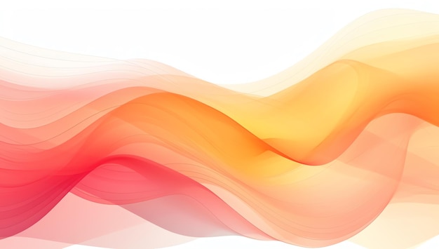 白い背景に抽象的なオレンジ色の波