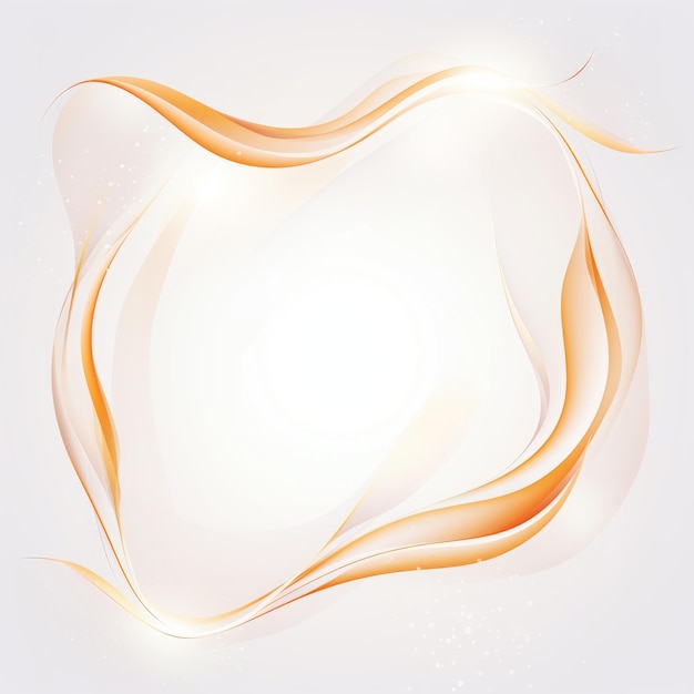 Photo abstract orange wavy frame on a white background