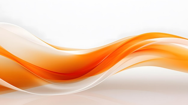 Photo abstract orange wavy on white background