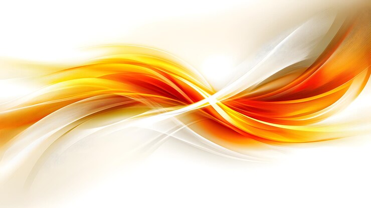 Photo abstract orange and white curved lines background