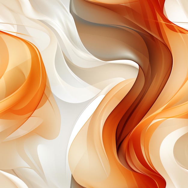 Abstract orange and white swirls on a white background generative ai