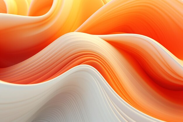 Abstract orange and white wavy background with a single orange flower generative ai