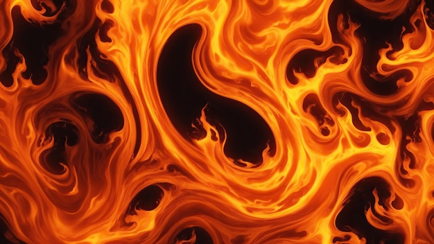 Photo abstract orange and yellow patterns burn in fiery flames background