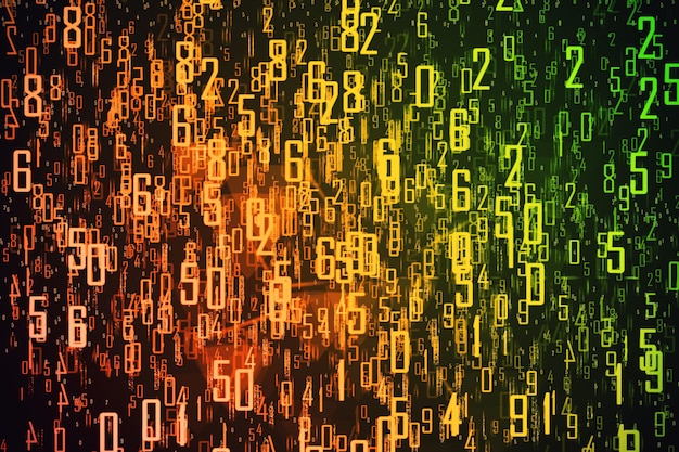 Abstract oranje achtergrond met cijfers Technologie concept