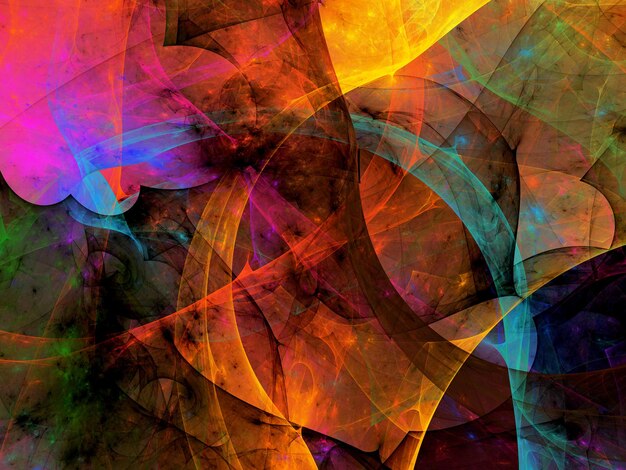 Foto abstract oranje fractal achtergrond 3d rendering illustratie