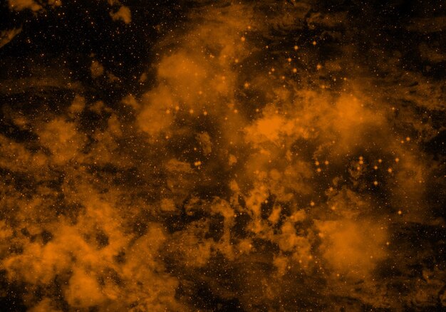 Foto abstract oranje nevel kosmische sterrenstelsels achtergrond