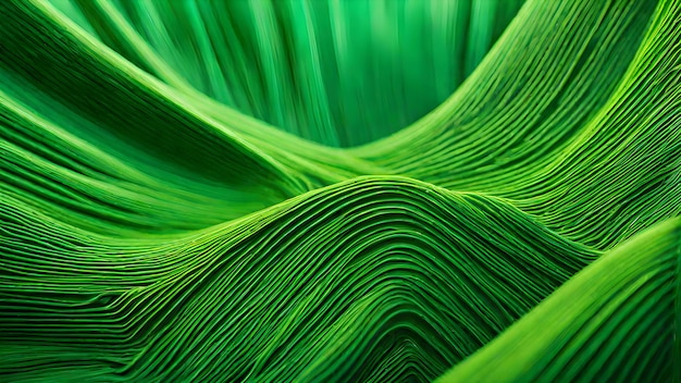 Abstract organic green lines as wallpaper background illustration Macro landscape wallpaper Wave