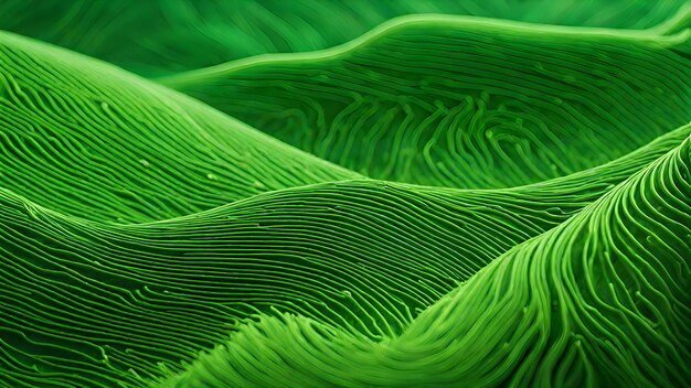 Abstract organic green lines as wallpaper background illustration Macro landscape wallpaper Wave