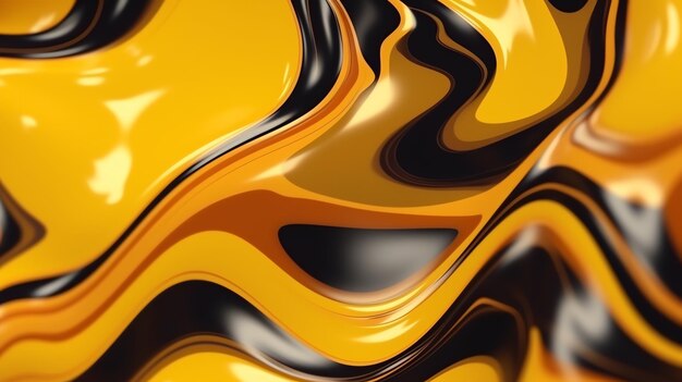 Abstract organic wallpaper liquid gold and black