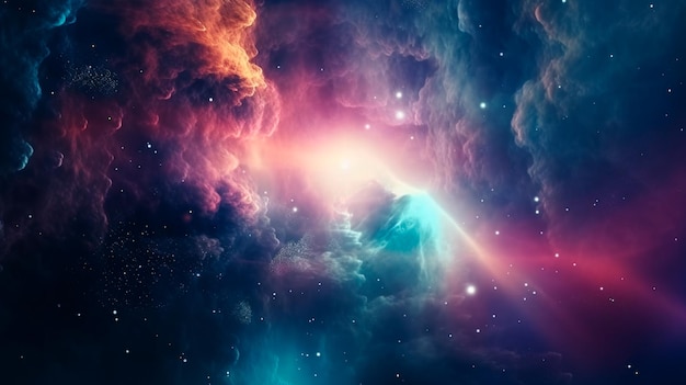 Abstract outer space endless nebula galaxy background Generative AI illustrator