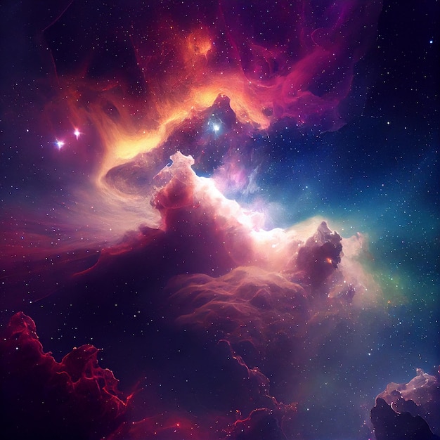 Abstract outer space endless nebula galaxy background Generative ai