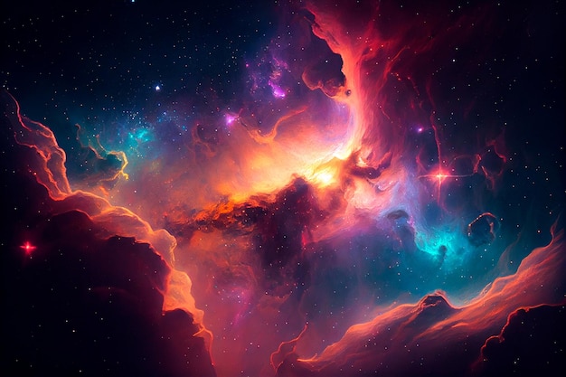 Abstract outer space endless nebula galaxy background Generative ai