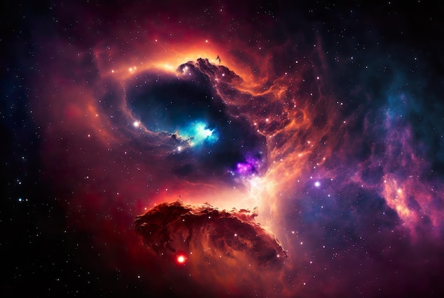 Abstract outer space endless nebula galaxy background generative ai