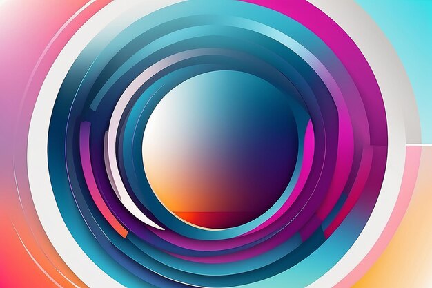 Abstract overlapping lines and circles geometric background with gradient colors