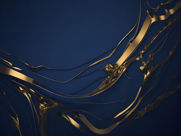 Abstract Paint Background By Deep Blue and Gold