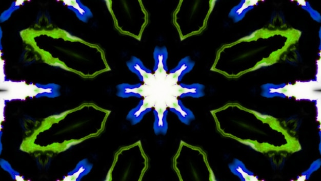 Абстрактная кисть Чернила взрываются Распространение Гладкая концепция Симметричный узор Декоративный декоративный калейдоскоп Движение Геометрический круг и формы звезды