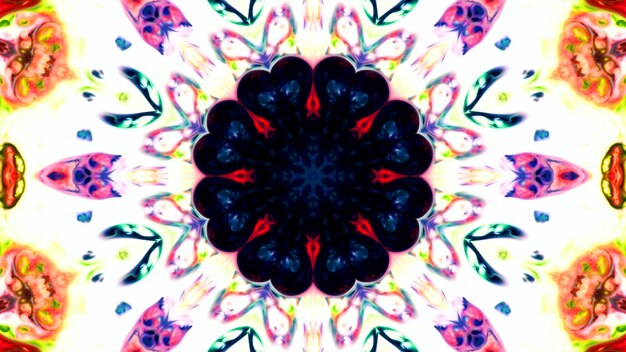 Foto abstract paint brush ink explode spread smooth concept symmetrisch patroon ornamentele decoratieve kaleidoscoop beweging geometrische cirkel en sterrenvormen