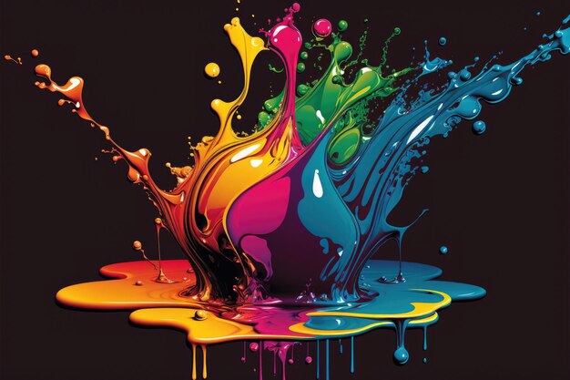 Abstract paint color background with splashes oil paint vector illustration Made by AIArtificial intelligence