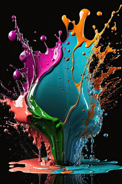 Abstract paint color background with splashes oil paint vector illustration Made by AIArtificial intelligence