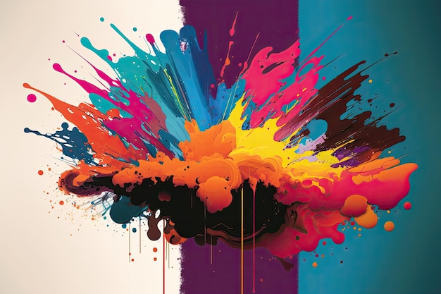 Abstract paint color background with splashes oil paint vector illustration