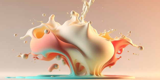 Photo abstract paint splash liquid wallpaper with pastel colors