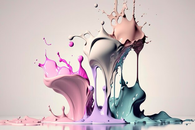 ABSTRACT PAINT SPLASH LIQUID WALLPAPER WITH PASTEL COLORS