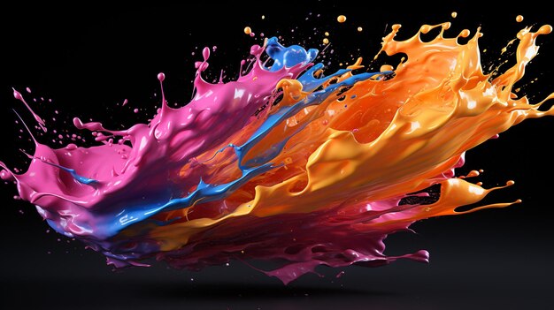 _abstract_paint_splashing_in_vibrant_colorsHD 8K wallpaper Stock Fotografisch beeld