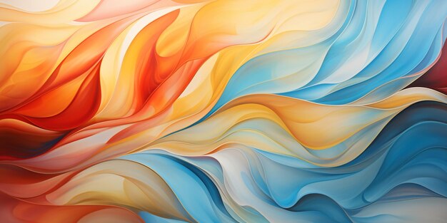 Abstract paint texture background multicolored pattern of watercolor or acrylic paint generative AI Theme of art color waves and lines colorful wallpaper