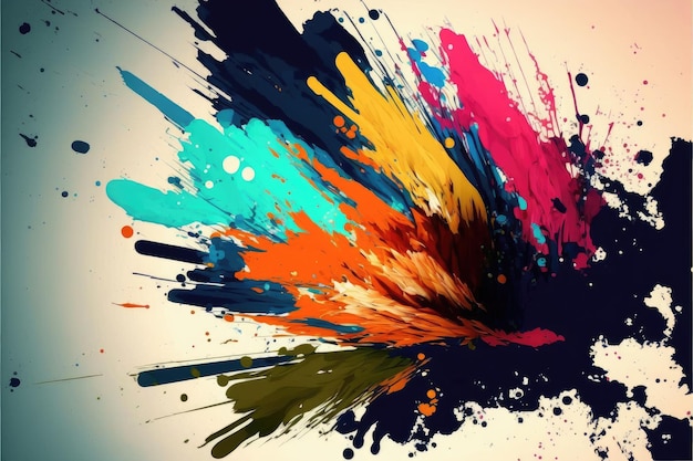 Abstract paintbrush splatters of colorful concept isolated on background