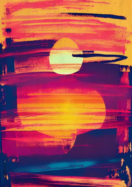 Abstract Painted Sunset
