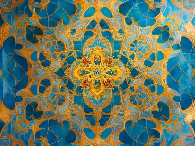 Abstract painting Arabesque technique symmetric magnificent interesting texture image downloaded