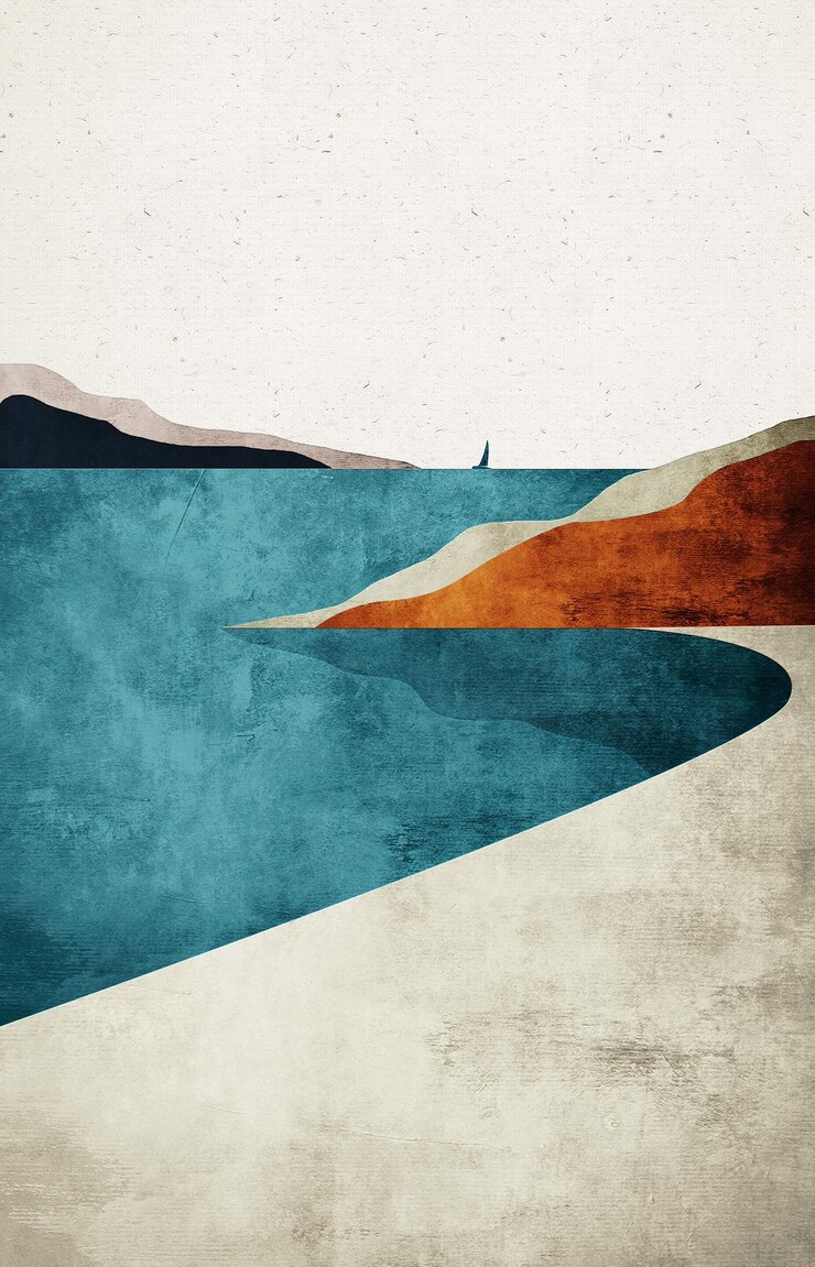 Photo abstract painting art background landscape golden art blue pink black orange illustration for