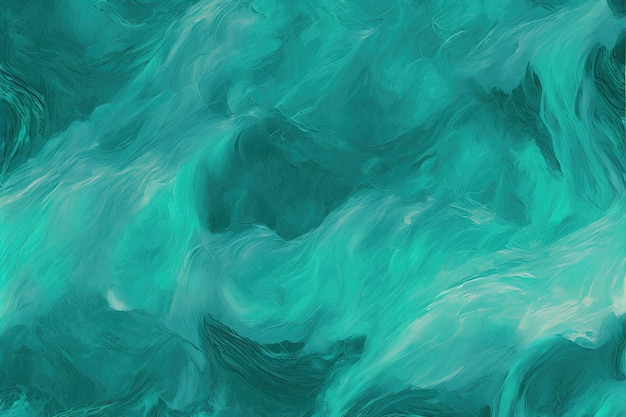 An abstract painting of blue and green waves generative AI