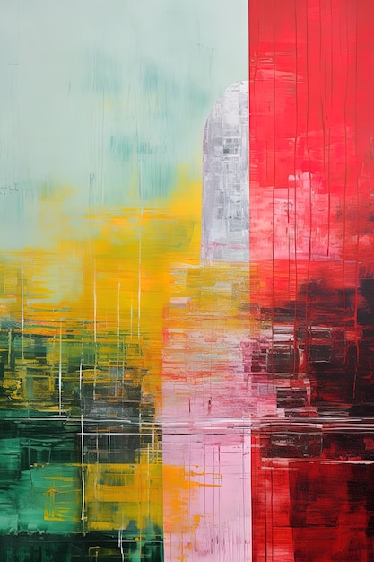 abstract painting of a city by person