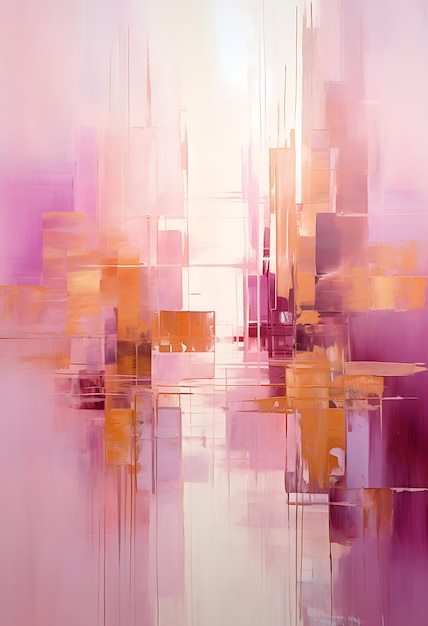 abstract painting of the city skyline