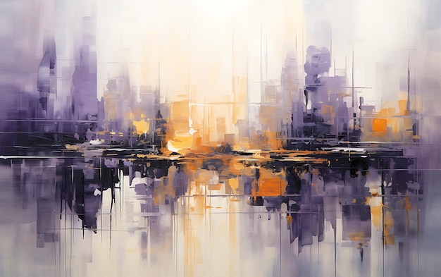 abstract painting of the city skyline