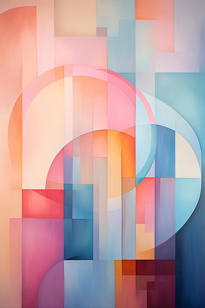 abstract painting of a colorful abstract design with a circular shape generative ai