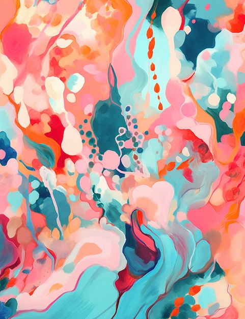 Abstract painting of a colorful background with a lot of colors generative ai