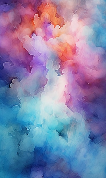 Abstract painting of a colorful cloud of water and light generative ai