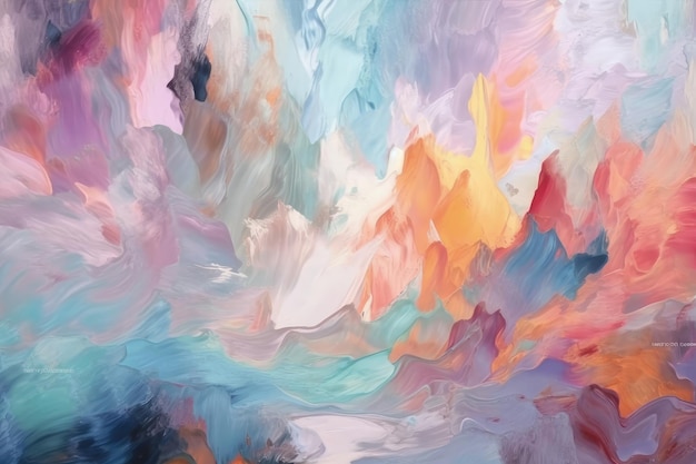 An abstract painting of colorful clouds and colors generative AI