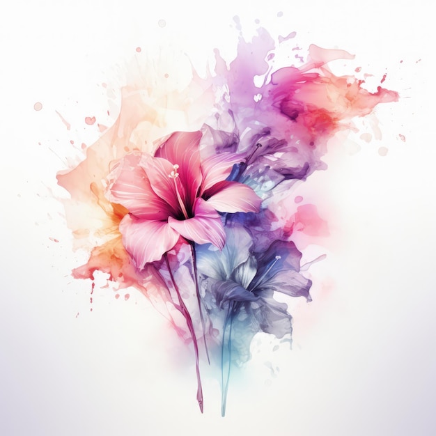 Abstract Painting Colorful Flower