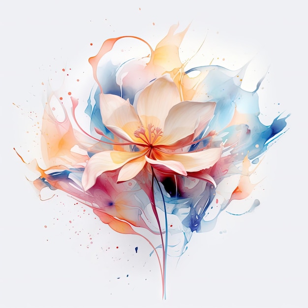 Abstract Painting Colorful Flower