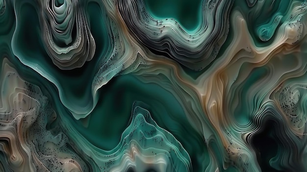 Abstract Painting Featuring Green and Brown Colors