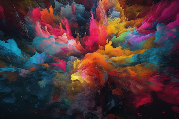 An abstract painting of multicolored paint generative AI