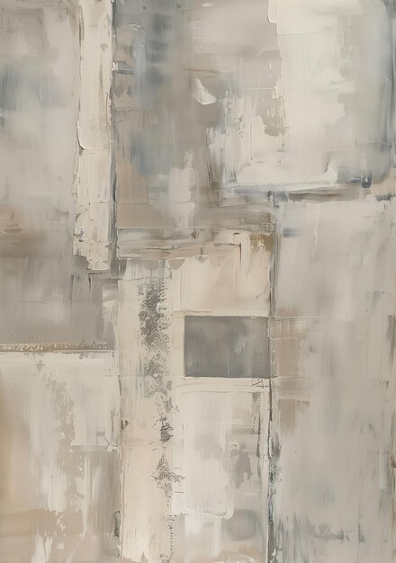 Abstract Painting of Neutral Grey and Beige Hues
