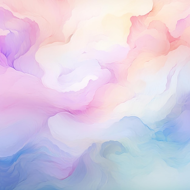 Abstract painting of a pink and blue cloud with a white background generative ai